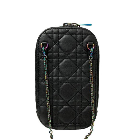 Dior Phone  Shoulder Chain Holder Black Christian - Picture 1 of 7